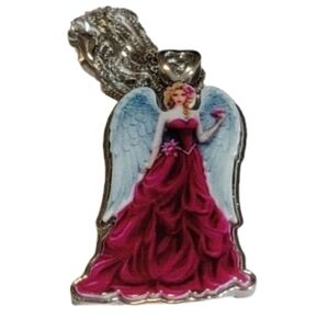 Angel pendant chain New Angel lovers necklace beautiful angel silvertone